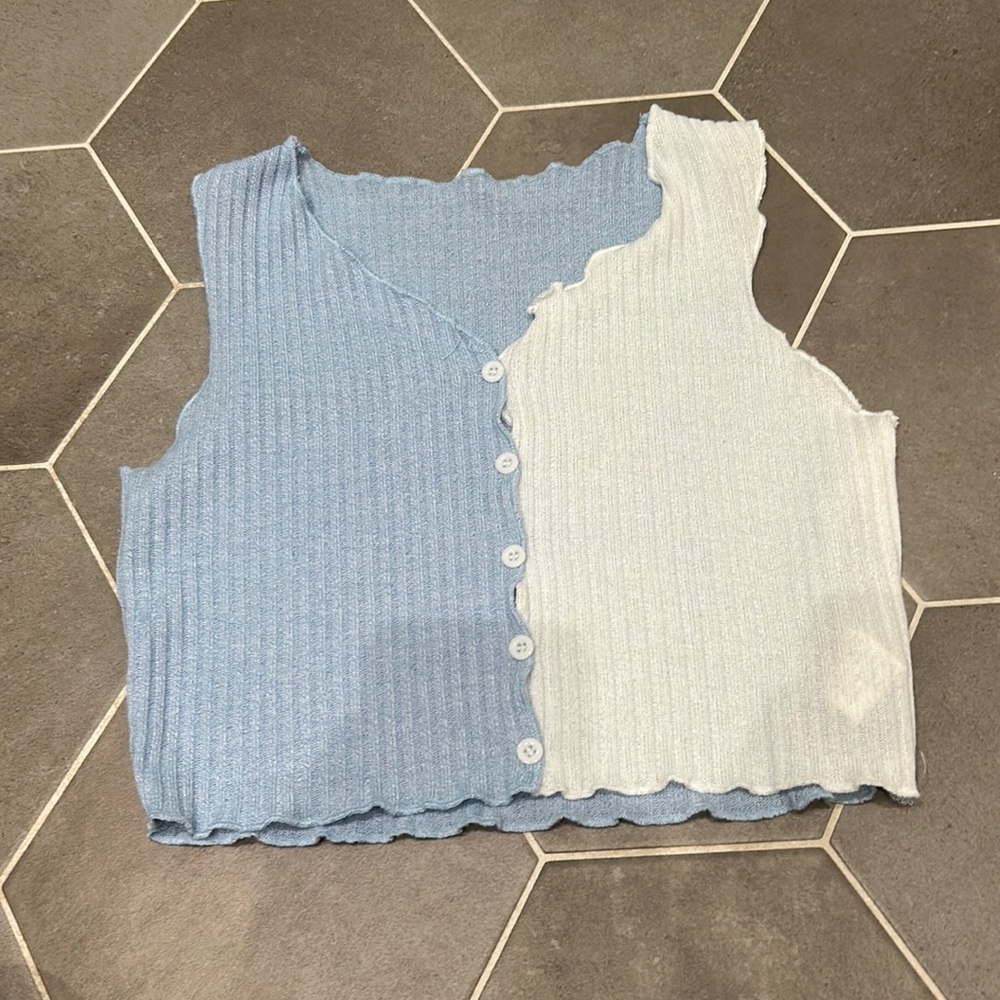 girls color block crop top